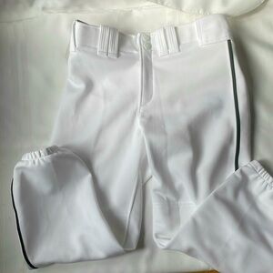 Mizuno NWT women’s white softball pants with black stripe down leg, size Small
